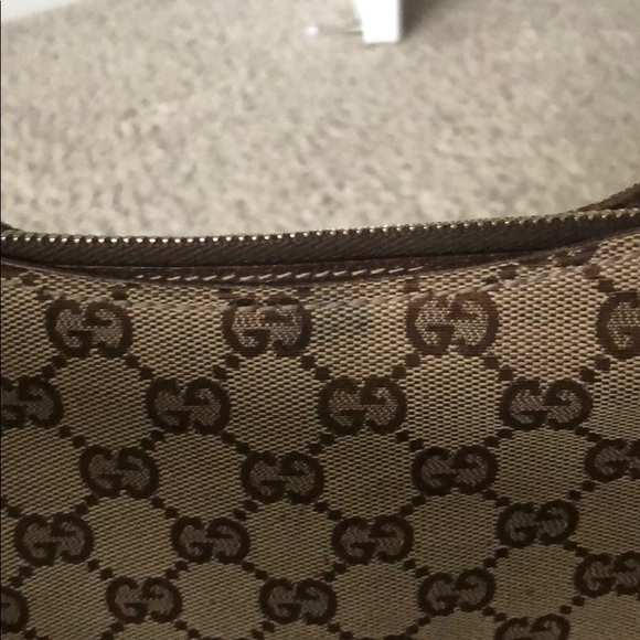 RARE Gucci brown canvas horse-bit hobo - Picture 3 of 8